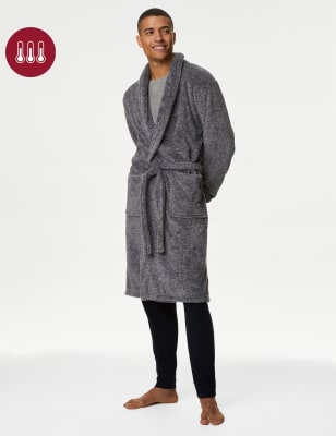 

Mens M&S Collection Fleece Supersoft Dressing Gown - Grey Marl, Grey Marl