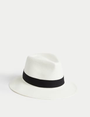 

Mens M&S Collection Handwoven Panama Hat - White Mix, White Mix