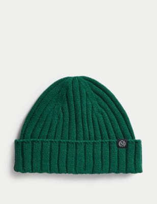 

Mens M&S Collection Knitted Beanie Hat - Green, Green