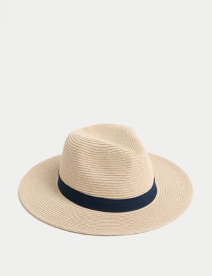 

Mens M&S Collection Packable Broad Brim - Natural Mix, Natural Mix