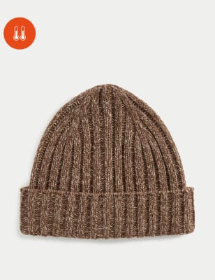 

Mens M&S Collection Ribbed Knitted Beanie Hat - Soft Brown, Soft Brown