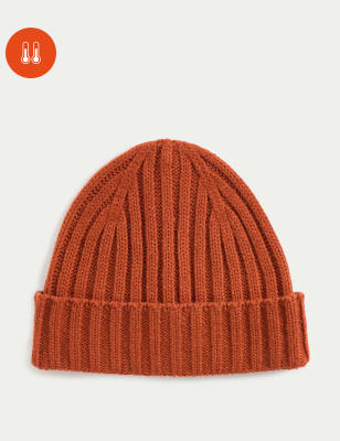 

Mens M&S Collection Supersoft Knitted Beanie Hat - Orange, Orange