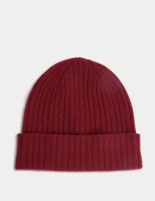 

Mens Autograph Pure Cashmere Beanie Hat - Red, Red