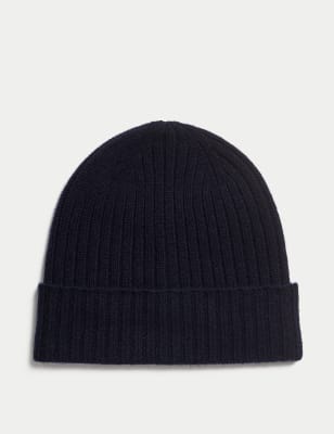 

Mens Autograph Pure Cashmere Beanie Hat - Navy, Navy