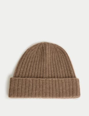 

Mens Autograph Pure Cashmere Beanie Hat - Camel, Camel