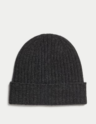 

Mens Autograph Pure Cashmere Beanie Hat - Charcoal, Charcoal