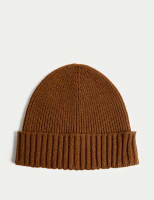 

Mens M&S Collection Wool Blend Knitted Beanie Hat - Brandy, Brandy