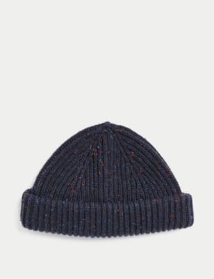 

Mens M&S x Ian Wright Ribbed Fisherman Beanie - Navy, Navy