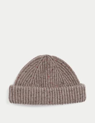 

Mens M&S x Ian Wright Ribbed Fisherman Beanie - Mauve, Mauve