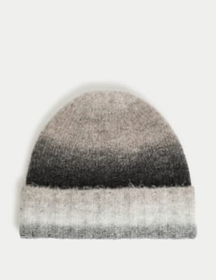 

Mens M&S Collection Textured Ombre Beanie Hat, Neutral