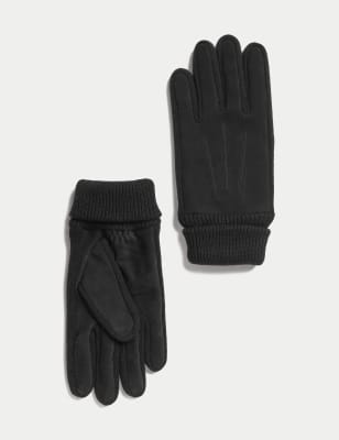 Nubuck Leather Gloves BLACK Gloves M S NL