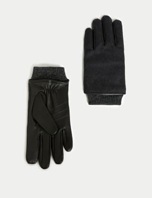 

Mens Autograph Cashmere Lined Leather Gloves - Black, Black