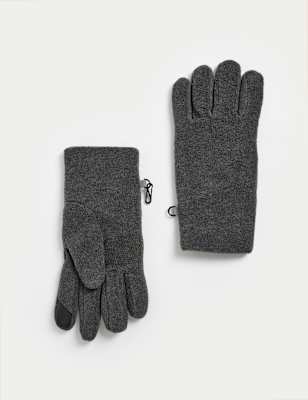 

Mens M&S Collection Fleece Touch Screen Gloves - Charcoal, Charcoal