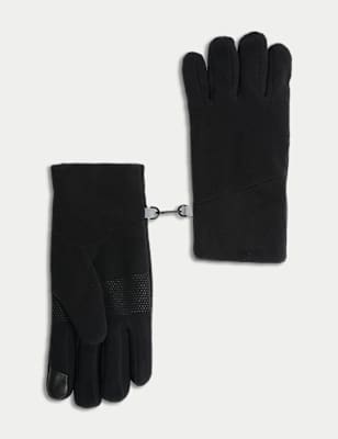 

Mens M&S Collection Fleece Touch Screen Gloves - Black, Black