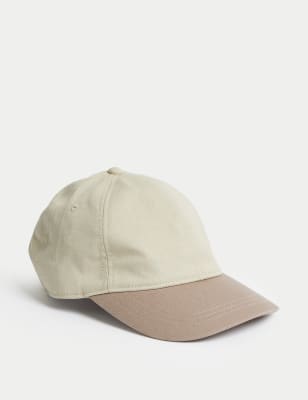 

Mens M&S Collection Pure Cotton Colour Block Baseball Cap - Natural Mix, Natural Mix