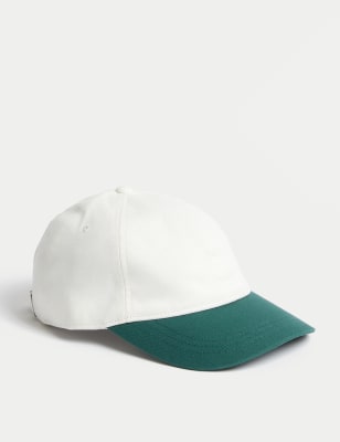 

Mens M&S Collection Pure Cotton Colour Block Baseball Cap - White Mix, White Mix