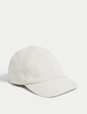 

Mens M&S Collection Cotton Linen Baseball Cap - Stone, Stone