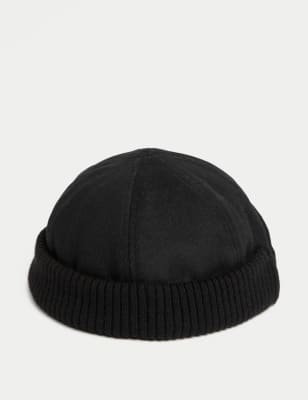 

Mens M&S x Ian Wright Textured Docker Hat - Black, Black