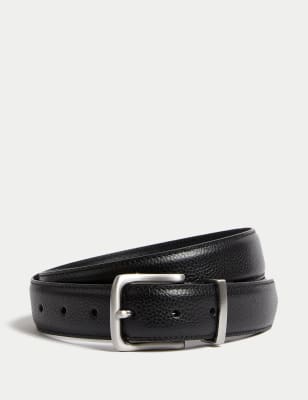 

Mens Autograph Leather Textured Belt - Black, Black