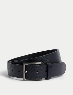 

Mens Autograph Leather Textured Belt - Dark Navy, Dark Navy