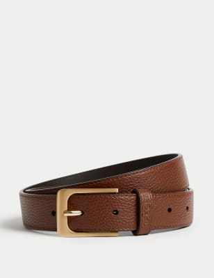 Jaeger Men's Leather Textured Belt - 38-40 - Black, Black,Brown