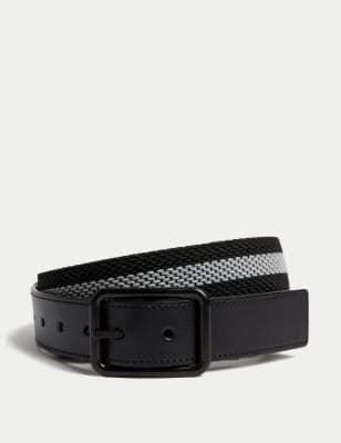 

Mens M&S Collection Reversible Textured Belt - Black Mix, Black Mix