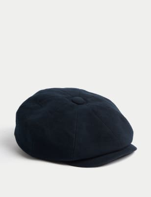 

Mens M&S Collection Pure Cotton Baker Boy Hat with Stormwear™ - Navy, Navy