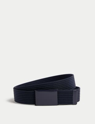 

Mens M&S Collection Textured Clip Belt - Navy, Navy