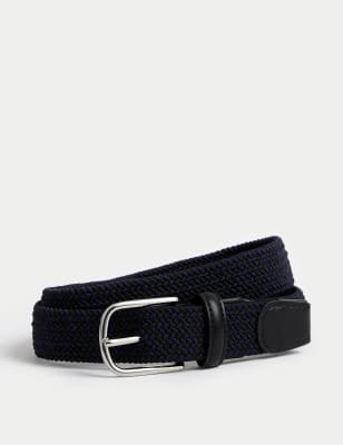 

Mens M&S Collection Stretch Woven Active Waist Belt - Blue Mix, Blue Mix