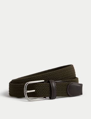

Mens M&S Collection Stretch Woven Active Waist Belt - Dark Khaki, Dark Khaki