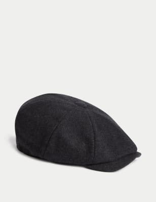 

Mens M&S x Ian Wright Wool Blend Baker Boy Hat - Charcoal, Charcoal