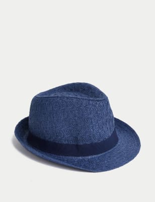 

Mens M&S Collection Textured Trilby - Dark Navy, Dark Navy