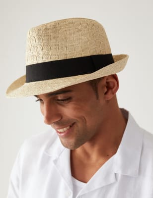 

Mens M&S Collection Textured Trilby - Stone, Stone