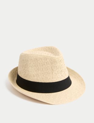 

Mens M&S Collection Textured Trilby - Stone, Stone