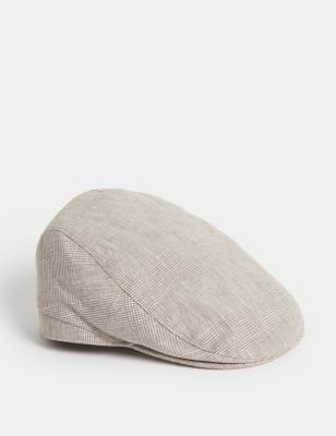 

Mens M&S Collection Linen Rich Flat Cap - Natural, Natural