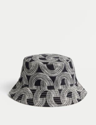 

Mens M&S Collection Cotton Rich Reversible Bucket Hat - Black Mix, Black Mix