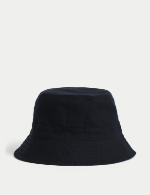 

Mens M&S Collection Pure Cotton Reversible Bucket Hat - Navy/Grey, Navy/Grey