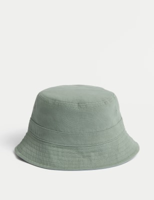 

Mens M&S Collection Pure Cotton Reversible Bucket Hat - Green Mix, Green Mix