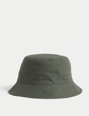 

Mens M&S Collection Pure Cotton Reversible Bucket Hat - Stone/Khaki, Stone/Khaki