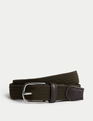 

Mens M&S Collection Stretch Woven Casual Belt - Dark Khaki, Dark Khaki