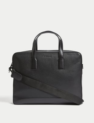 

Mens Autograph Leather Laptop Bag - Black, Black