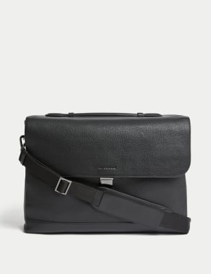 

Mens Autograph Leather Briefcase - Black, Black