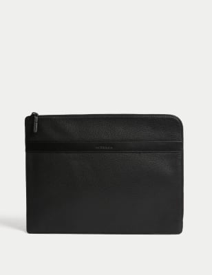 

Mens Autograph Leather Laptop Pouch - Black, Black