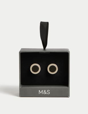 

Mens M&S Collection Circular Cufflinks - Silver, Silver