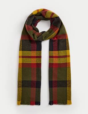 

Mens M&S Collection Heatgen™ Checked Scarf - Red Mix, Red Mix