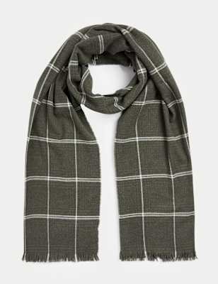 

Mens M&S Collection Checked Heatgen™ Scarf - Khaki Mix, Khaki Mix