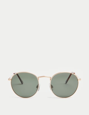 

M&S Collection Gafas de sol polarizadas con montura metálica redondaMens - Gold, Gold