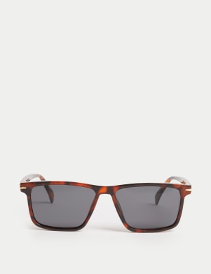 

Mens M&S Collection Schmale, rechteckige, polarisierte Sonnenbrille - Braun Melange, Braun Melange