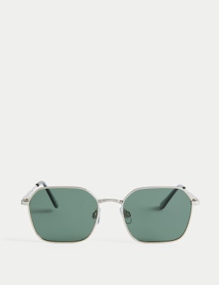 

Mens M&S Collection Metal Hexagonal Sunglasses, Silver
