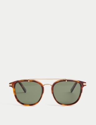 

Mens Autograph Aviator Sunglasses, Brown Mix